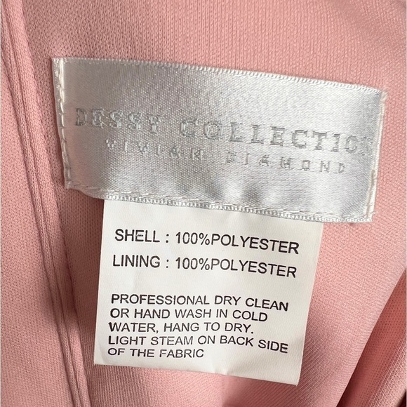 Dessy Collection NWOT Bustier Crepe Midi Dress, Desert Rose 16 - Bow Straps - Picture 10 of 12